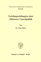 eBook, Verteilungswirkungen einer effizienten Umweltpolitik, Duncker & Humblot