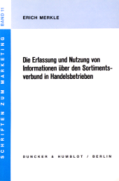 E-book, Die Erfassung und Nutzung von Informationen über den Sortimentsverbund in Handelsbetrieben, Duncker & Humblot