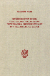 E-book, Möglichkeiten einer verstärkten Verlagerung öffentlicher Dienstleistungen auf freiberuflich Tätige, Duncker & Humblot