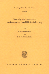 E-book, Grundprobleme einer umfassenden Invaliditätssicherung, Duncker & Humblot