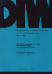 E-book, Konsumgüterversorgung in der DDR und Wechselwirkungen zum innerdeutschen Handel, Duncker & Humblot