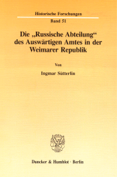 E-book, Die "Russische Abteilung" des Auswärtigen Amtes in der Weimarer Republik, Duncker & Humblot