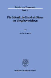 E-book, Die öffentliche Hand als Bieter im Vergabeverfahren, Duncker & Humblot