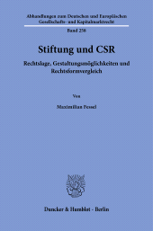 E-book, Stiftung und CSR : Rechtslage, Gestaltungsmöglichkeiten und Rechtsformvergleic, Duncker & Humblot