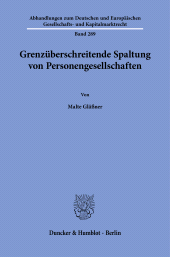 E-book, Grenzüberschreitende Spaltung von Personengesellschaften, Duncker & Humblot