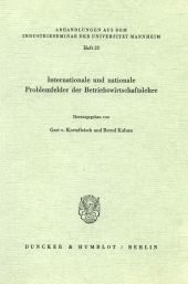 E-book, Internationale und nationale Problemfelder der Betriebswirtschaftslehre. : Festgabe für Heinz Bergner zum 60. Geburtstag., Duncker & Humblot