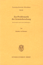E-book, Zur Problematik der Armutsforschung. : Konzepte und Auswirkungen., Duncker & Humblot