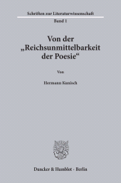 E-book, Von der "Reichsunmittelbarkeit der Poesie"., Duncker & Humblot