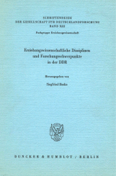 E-book, Erziehungswissenschaftliche Disziplinen und Forschungsschwerpunkte in der DDR., Duncker & Humblot