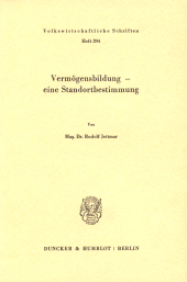 E-book, Vermögensbildung - eine Standortbestimmung., Duncker & Humblot