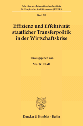 eBook, Effizienz und Effektivität staatlicher Transferpolitik in der Wirtschaftskrise. : Vorträge bei der internationalen wissenschaftlichen Tagung der deutschen Forschungsgemeinschaft vom 14. bis 16.7.1980 in Augsburg zum Thema Alternative Maßnahmen zur Steigerung der Effizienz und Effektivität staatlicher Transferpolitik., Duncker & Humblot