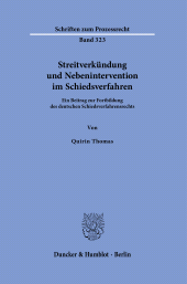 E-book, Streitverkündung und Nebenintervention im Schiedsverfahren : Ein Beitrag zur Fortbildung des deutschen Schiedsverfahrensrechts, Duncker & Humblot
