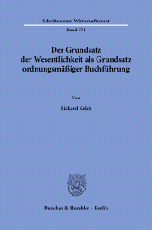 E-book, Der Grundsatz der Wesentlichkeit als Grundsatz ordnungsmäßiger Buchführung, Duncker & Humblot