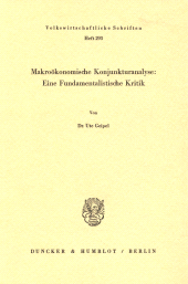 eBook, Makroökonomische Konjunkturanalyse: Eine Fundamentalistische Kritik., Duncker & Humblot