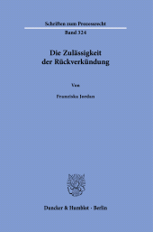 E-book, Die Zulässigkeit der Rückverkündung, Duncker & Humblot