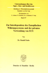 E-book, Zur Interdependenz des Europäischen Währungssystems und der privaten Verwendung von ECU., Duncker & Humblot