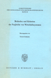 eBook, Methoden und Kriterien des Vergleichs von Wirtschaftssystemen., Duncker & Humblot