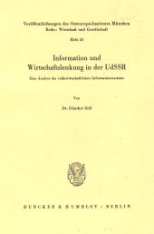 eBook, Information und Wirtschaftslenkung in der UdSSR. : Eine Analyse des volkswirtschaftlichen Informationssystems., Duncker & Humblot