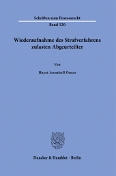E-book, Wiederaufnahme des Strafverfahrens zulasten Abgeurteilter, Duncker & Humblot