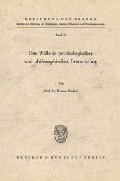 E-book, Der Wille in psychologischer und philosophischer Betrachtung., Duncker & Humblot