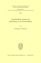 E-book, Grundsätzliche Aspekte der Entstehung von Genossenschaften., Duncker & Humblot