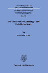 E-book, Die Insolvenz von Zahlungs- und E-Geld-Instituten, Duncker & Humblot