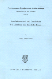E-book, Sozialwissenschaft und Gesellschaft bei Durkheim und Radcliffe-Brown., Duncker & Humblot