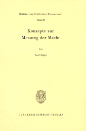 E-book, Konzepte zur Messung der Macht., Duncker & Humblot