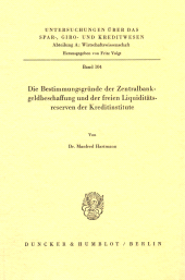 E-book, Die Bestimmungsgründe der Zentralbankgeldbeschaffung und der freien Liquiditätsreserven der Kreditinstitute., Duncker & Humblot