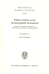 E-book, Wählerverhalten in der Bundesrepublik Deutschland. : Studien zu ausgewählten Problemen der Wahlforschung aus Anlaß der Bundestagswahl 1976., Duncker & Humblot