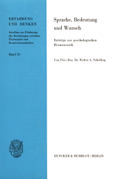 E-book, Sprache, Bedeutung und Wunsch. : Beiträge zur psychologischen Hermeneutik., Duncker & Humblot