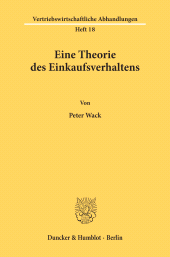 eBook, Eine Theorie des Einkaufsverhaltens., Duncker & Humblot
