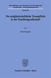 eBook, Die mitgliedschaftliche Treuepflicht in der Familiengesellschaft, Duncker & Humblot