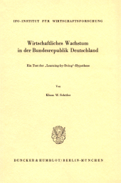 E-book, Wirtschaftliches Wachstum in der Bundesrepublik Deutschland. : Ein Test der "Learning-by-Doing"-Hypothese., Duncker & Humblot