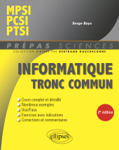 eBook, Informatique tronc commun - MPSI - PCSI - PTSI, Édition Marketing Ellipses