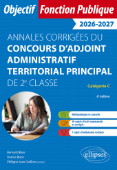 E-book, Annales corrigées du concours d'adjoint administratif territorial principal de 2e classe, Édition Marketing Ellipses