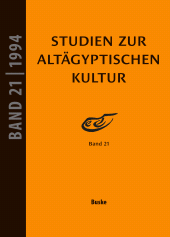 E-book, Studien zur Altägyptischen Kultur Band 21, Helmut Buske Verlag