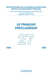 E-book, Français préclassique n°27, Honoré Champion