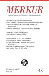 E-book, MERKUR 6/2025, Jg.79 : Nr. 913, Heft 06, Juni 2025, Klett-Cotta