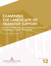 E-book, Examining the Landscape of Transfer Support : Results from the 2021 National Study of Transfer Student Initiatives, National Resource Center for The First-Year Experience and Students in Transition