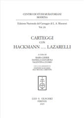 m, Carteggi con Hackmann .... Lazarelli, Leo S. Olschki