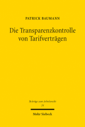 E-book, Die Transparenzkontrolle von Tarifverträgen, Mohr Siebeck