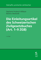 E-book, Die Einleitungsartikel des Schweizerischen Zivilgesetzbuches (Art. 1 - 9 ZGB), Stämpfli Verlag
