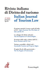 Issue, Rivista italiana di diritto del turismo : 47, 1, 2026, Franco Angeli