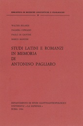 E-book, Studi latini e romanzi in memoria di Antonino Pagliaro, Dipartimento di studi glottoantropologici dell'Università di Roma "La Sapienza"