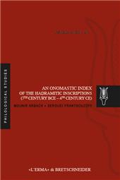 E-book, An onomastic index of the Hadramitic inscriptions (7th century BCE - 4th century CE), L'Erma di Bretschneider
