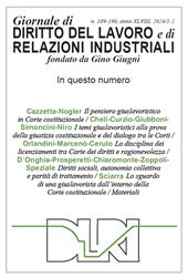 Article, Il pensiero giuslavoristico in Corte costituzionale (2014-2024) : pagine introduttive, Franco Angeli