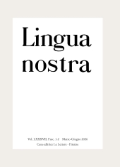 Fascículo, Lingua nostra : LXXXVII, 1/2, 2026, Le Lettere