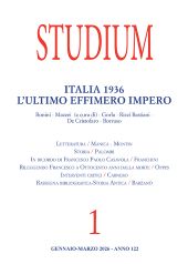 Fascicule, Studium : rivista trimestrale : 122, 1, 2026, Studium