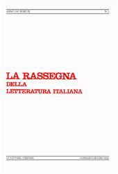 Fascicolo, La rassegna della letteratura italiana : 130, 1, 2026, Le Lettere